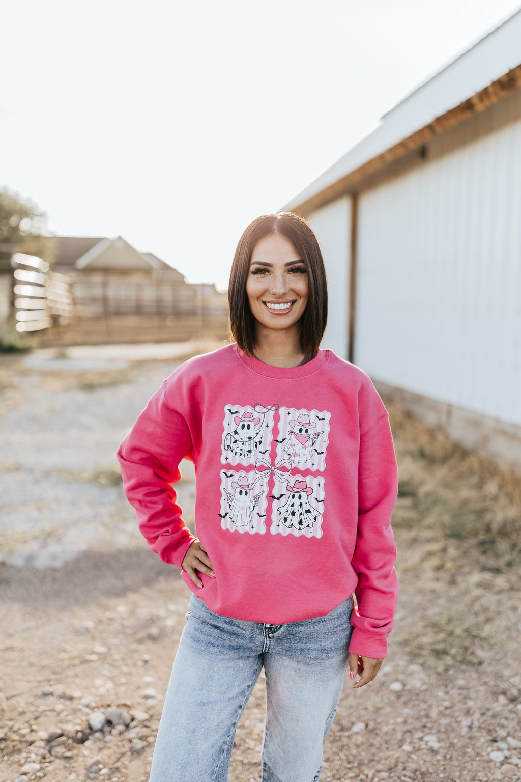 PINK COWBOY GHOST SWEATSHIRT