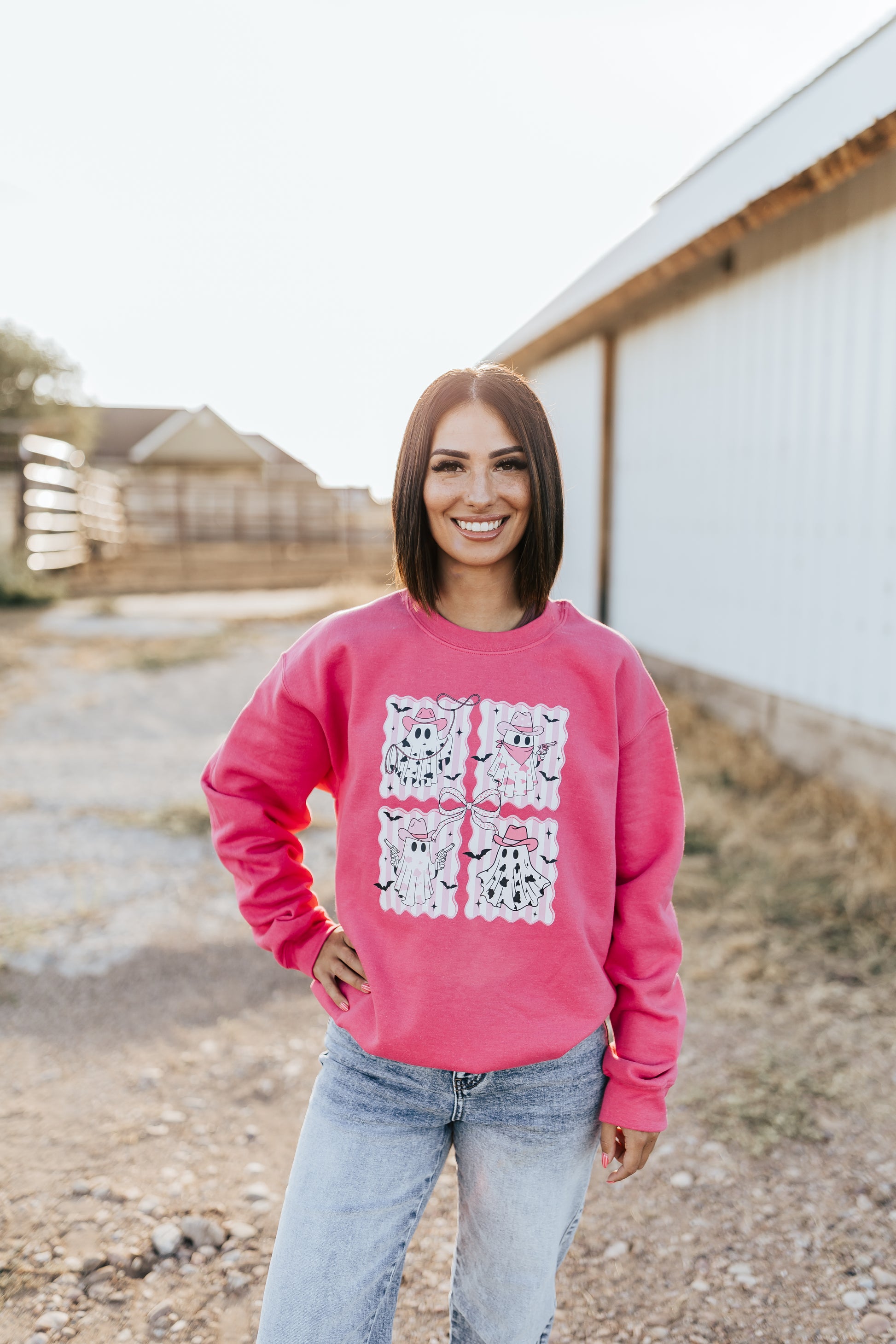 PINK COWBOY GHOST SWEATSHIRT