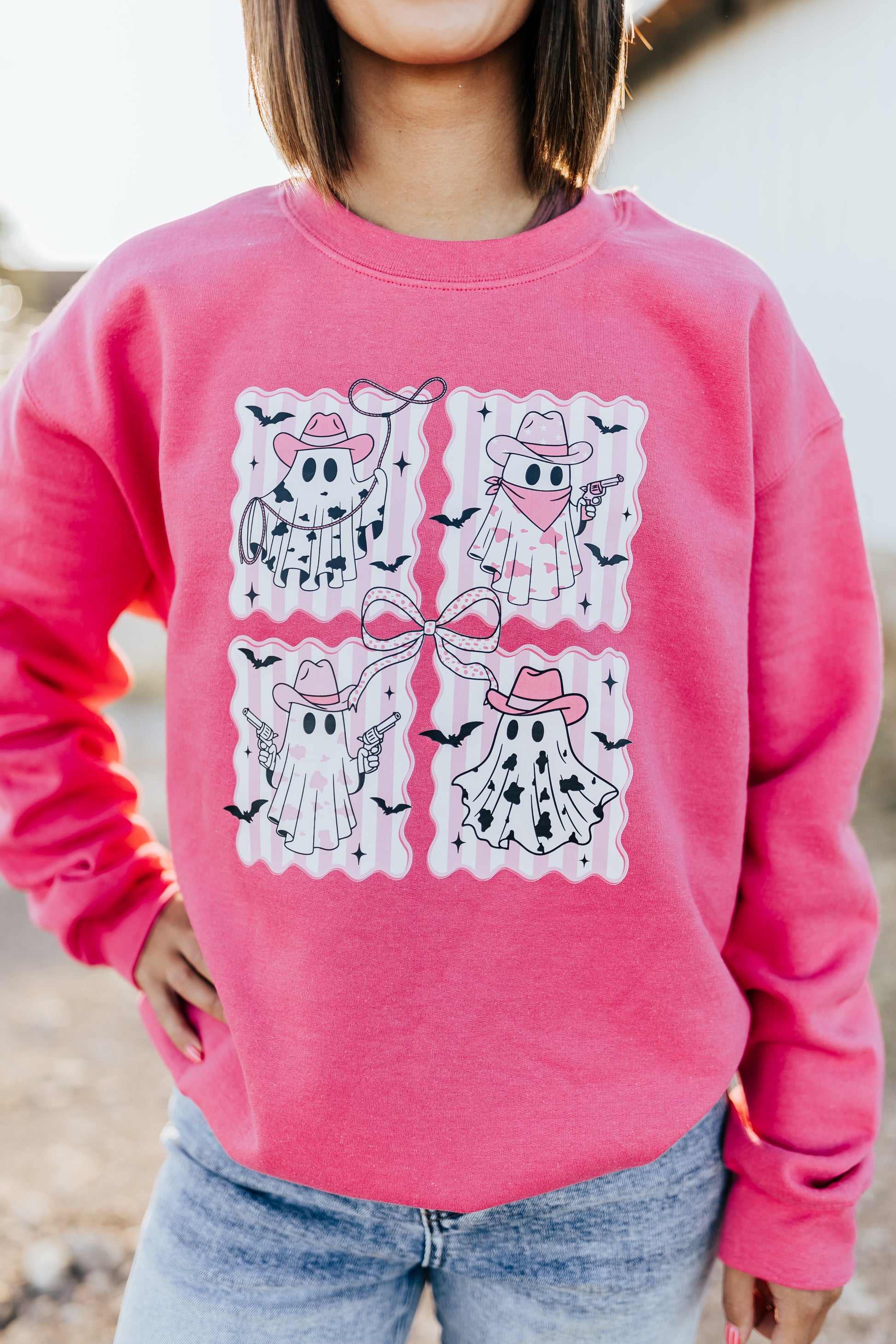 PINK COWBOY GHOST SWEATSHIRT