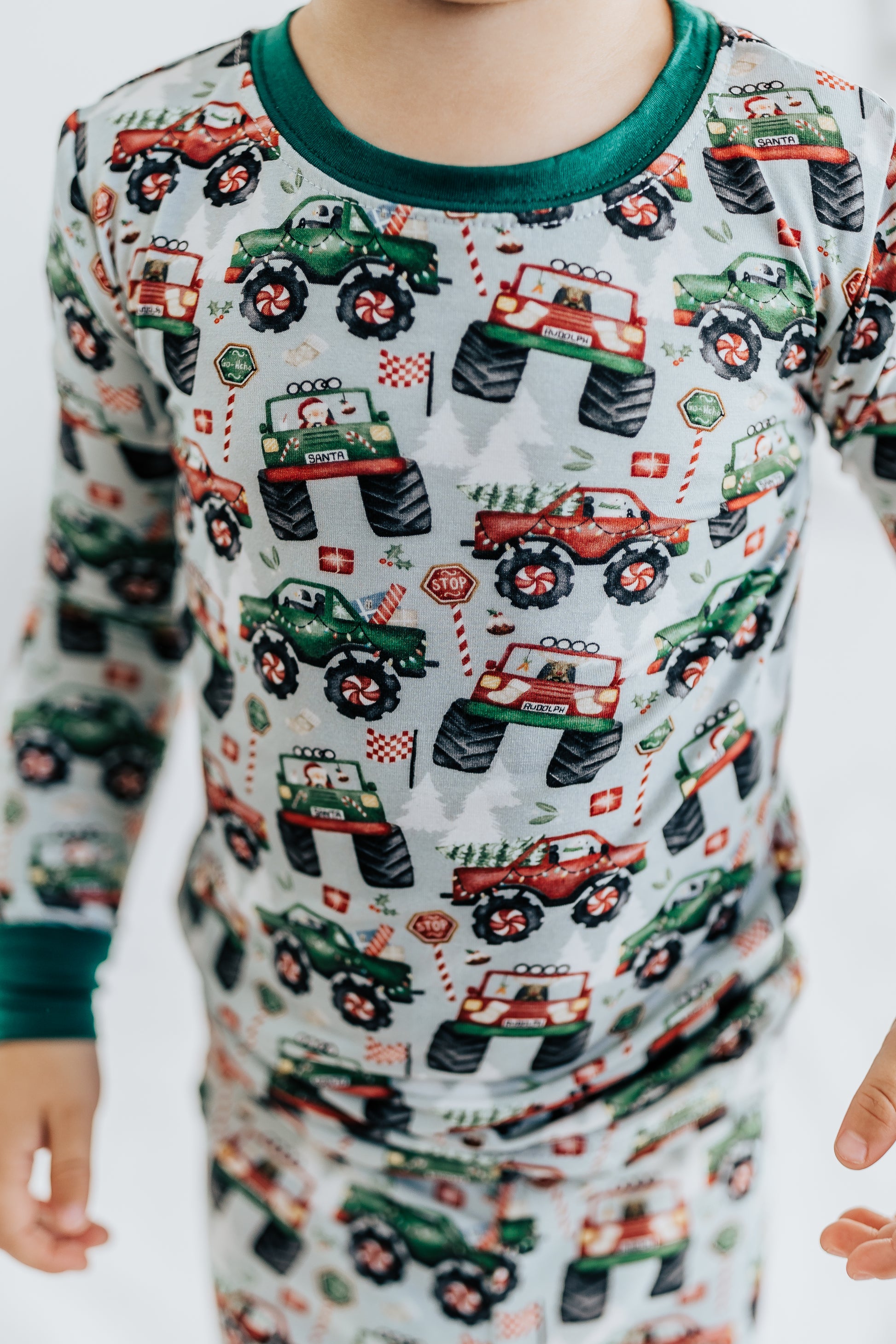 CHRISTMAS MONSTER TRUCK BAMBOO PJS