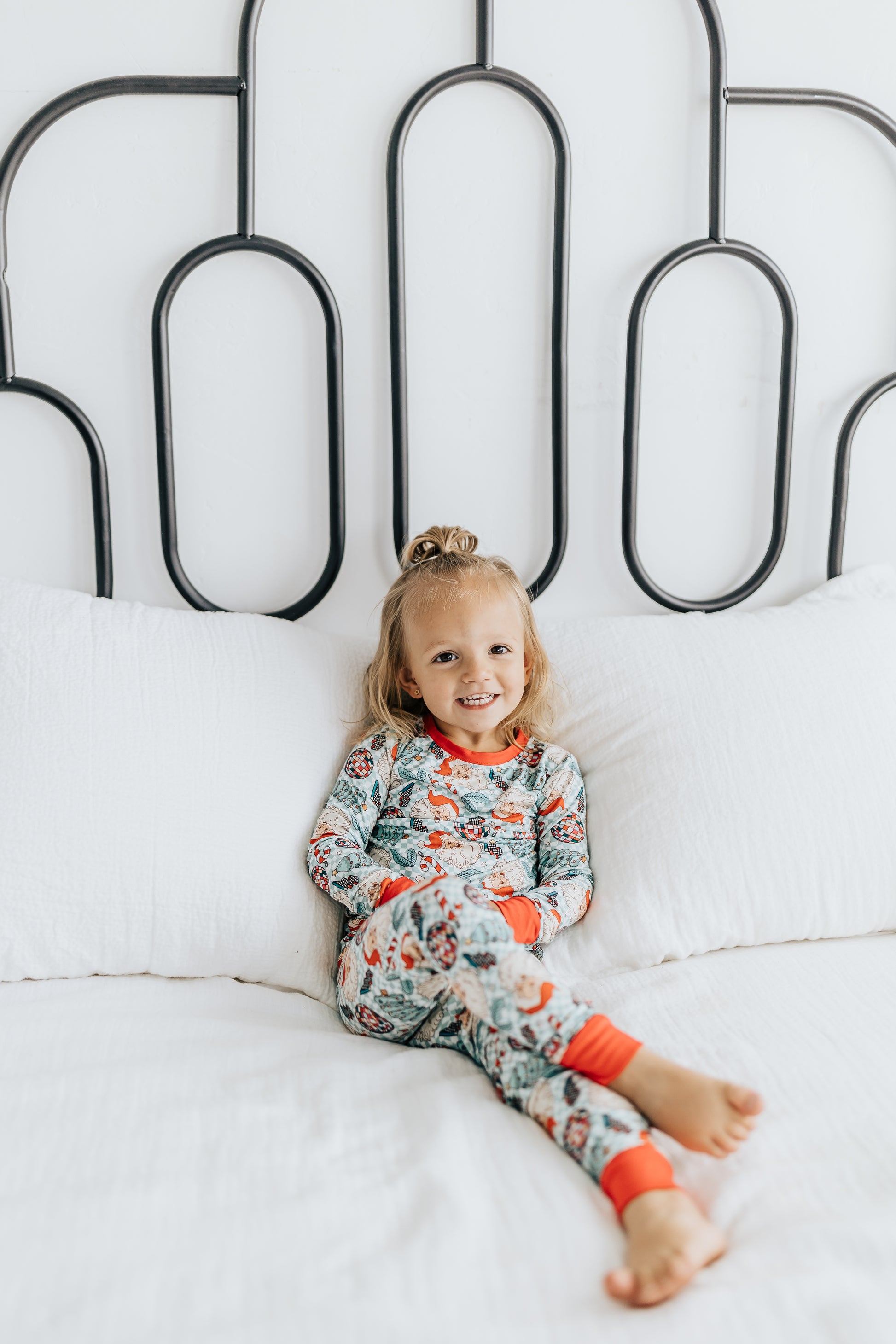 CHECKERED SANTA BAMBOO PJS