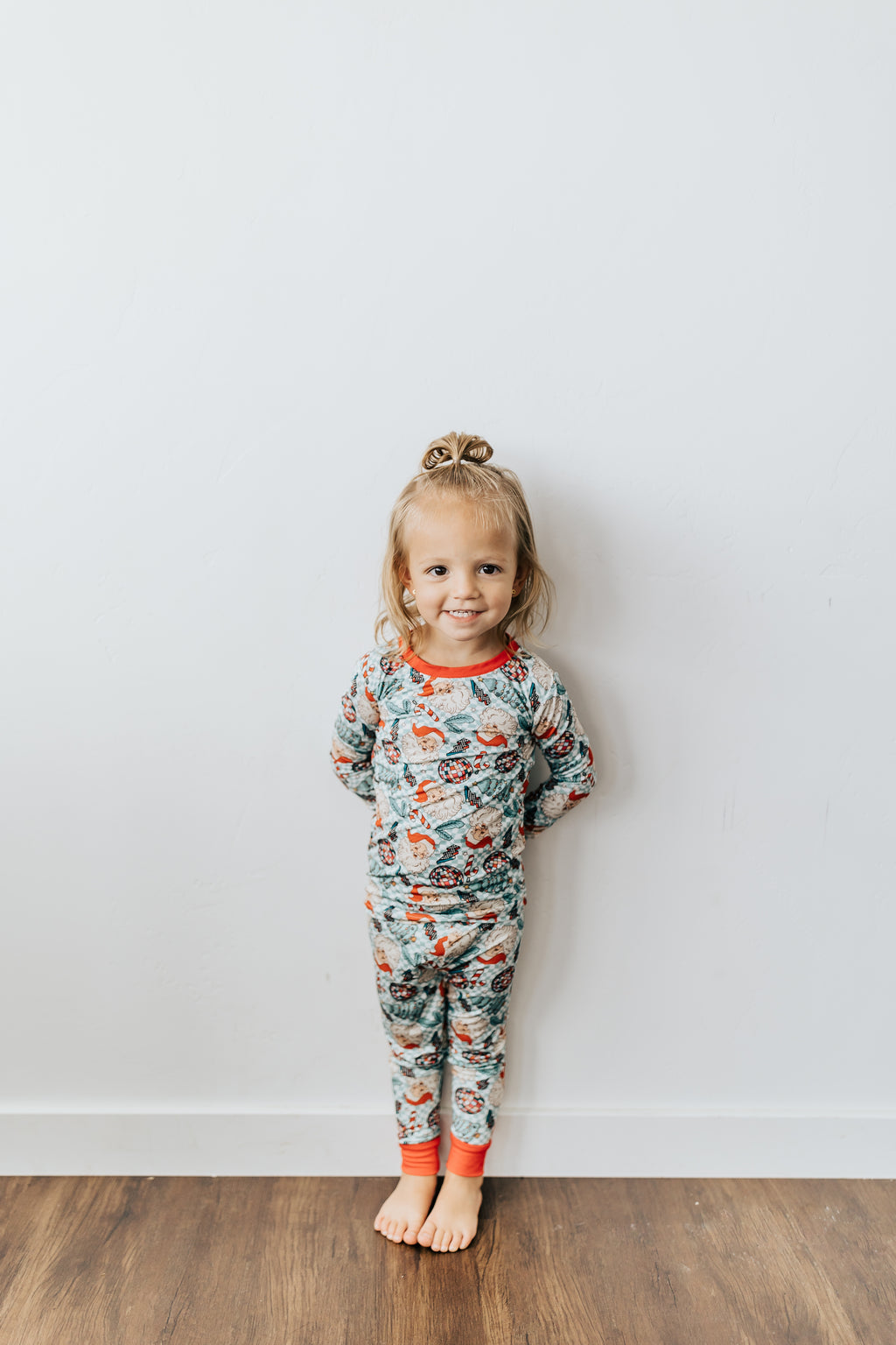 CHECKERED SANTA BAMBOO PJS