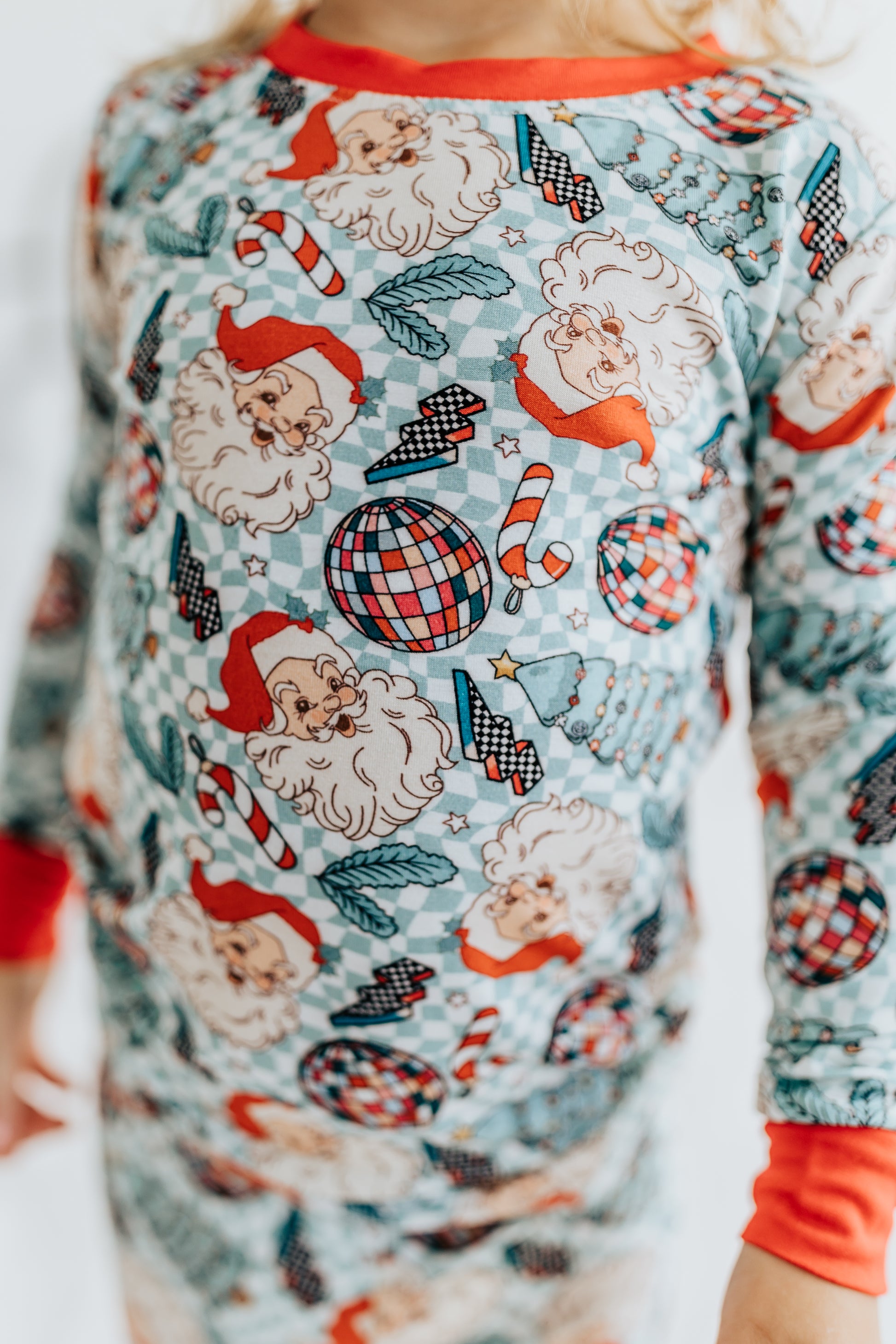 CHECKERED SANTA BAMBOO PJS