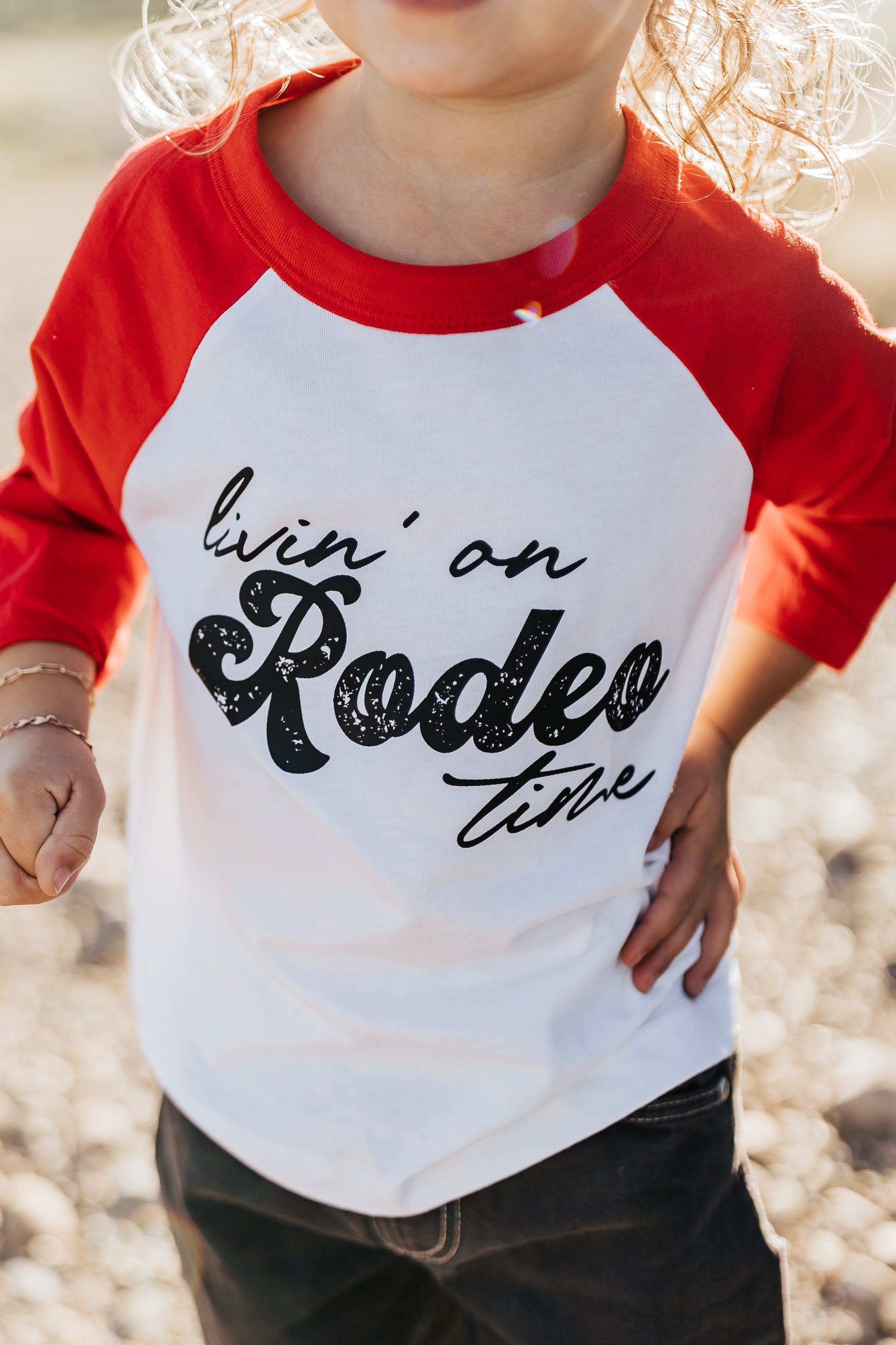 LIVIN’ ON RODEO TIME BASEBALL TEE