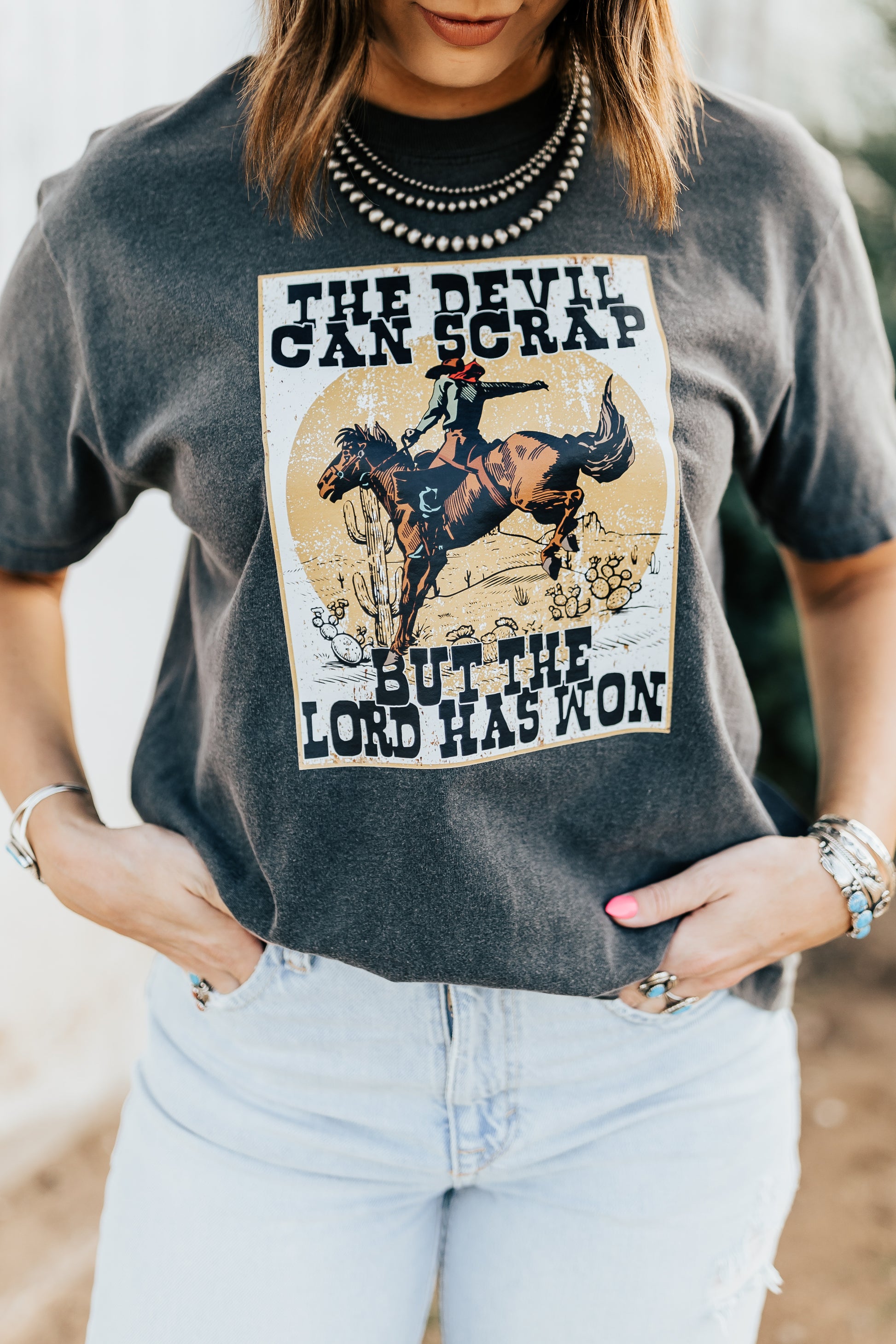 THE DEVIL CAN SCRAP BUT THE LORD HAS WON GRAPHIC TEE
