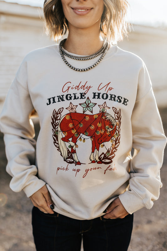 GIDDY UP JINGLE HORSE SWEATSHIRT