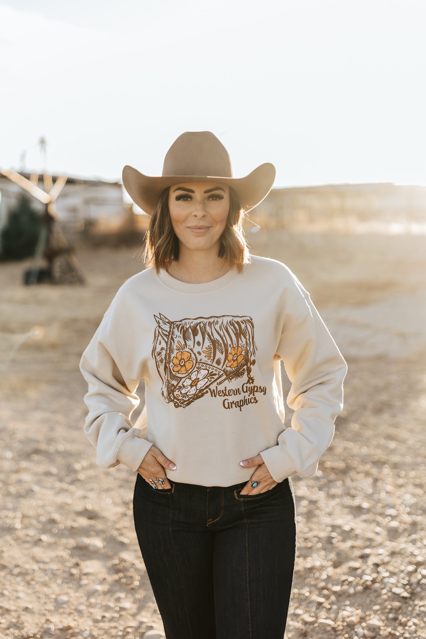 WESTERN GYPSY GRAPHICS LOGO SWEATSHIRT