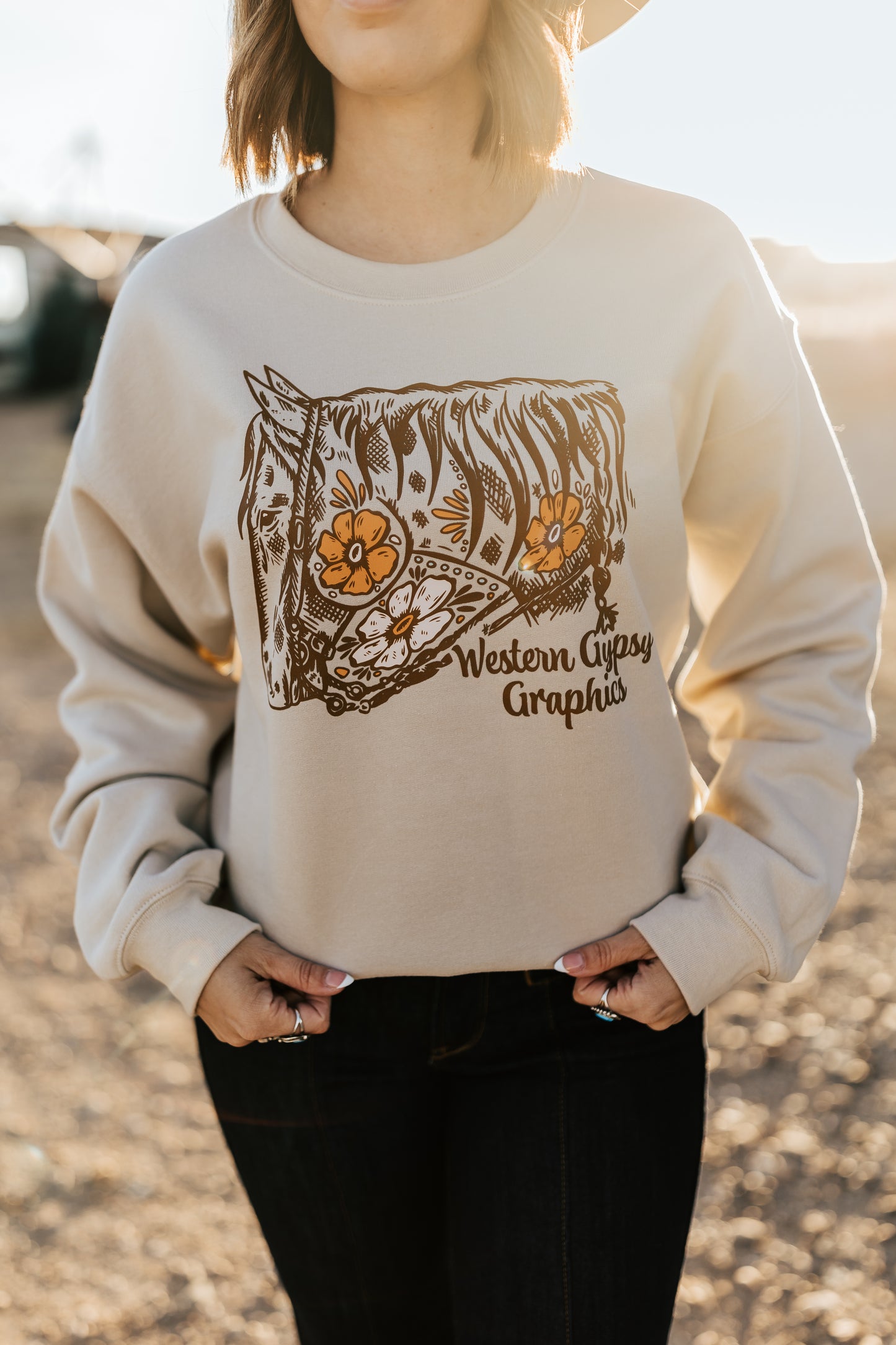 WESTERN GYPSY GRAPHICS LOGO SWEATSHIRT