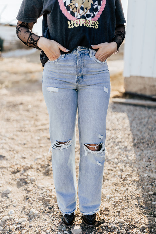 VERVET LIGHT WASH JEANS