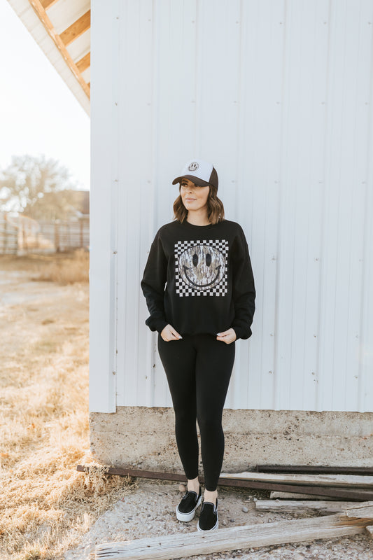 CAMO SMILEY SWEATSHIRT