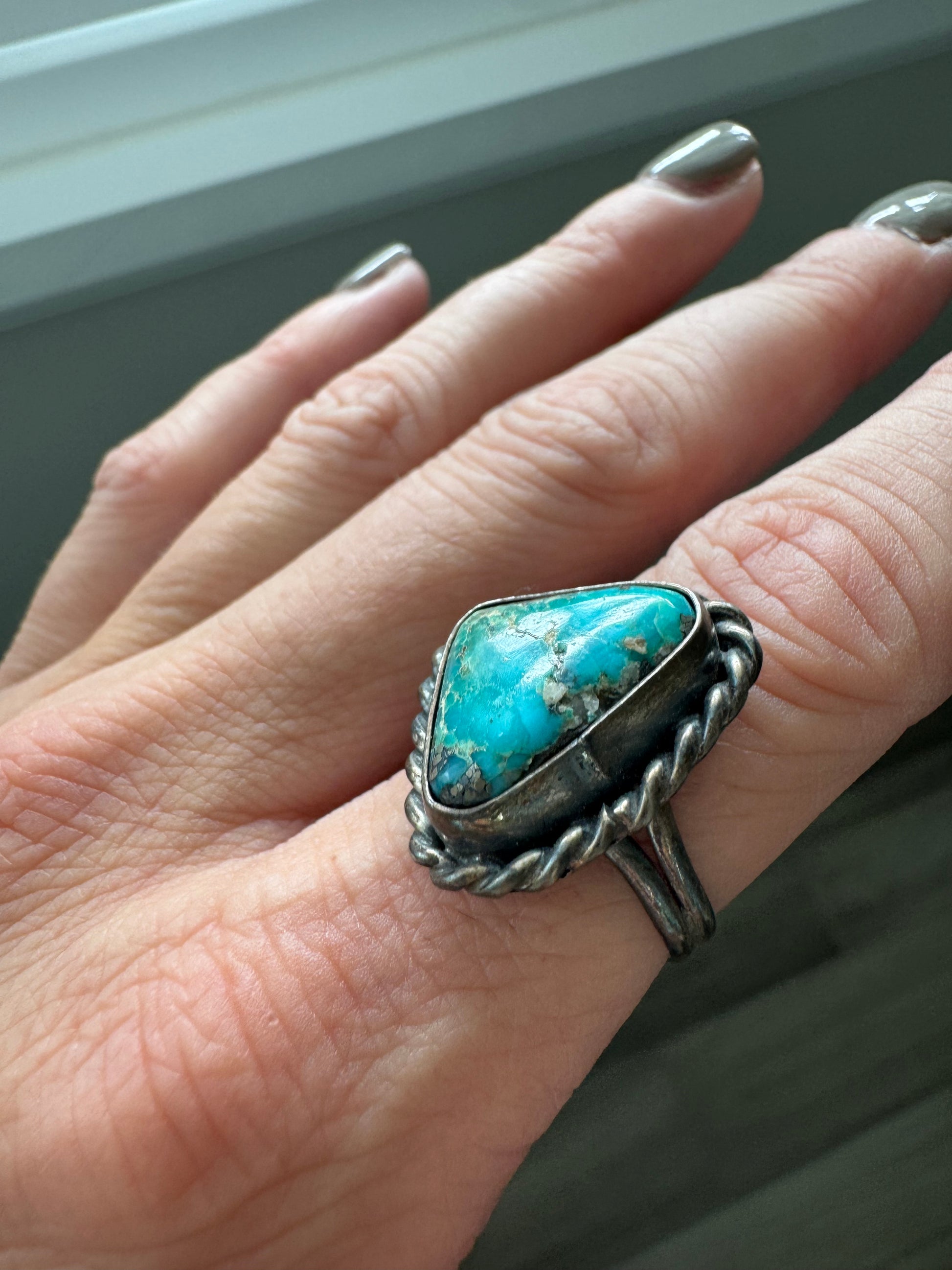 STERLING TURQUOISE RING SIZE 7